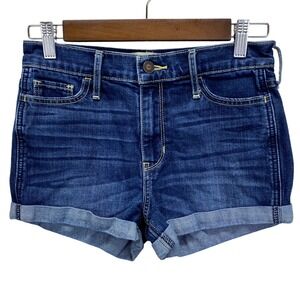 Hollister High Rise Short Short Denim Jeans Women Size 1 W25 Cuffed EUC